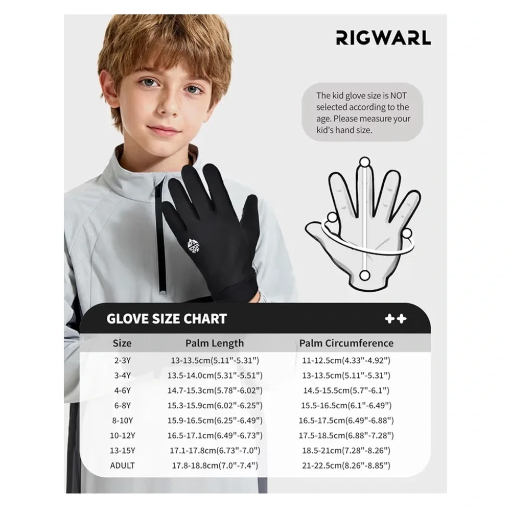 Kids Winter Thermal Touchscreen Gloves Youth Large Waterproof Anti-Slip NEW ❄️🧤